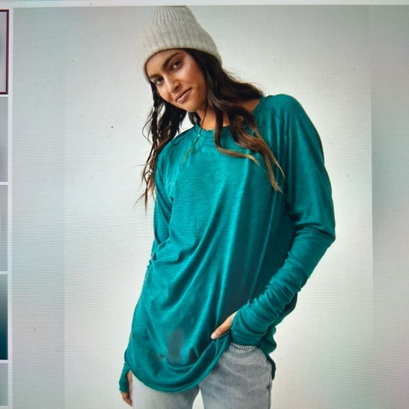 Free People Tops - Free People Arden Tee Color Deep Teal Size Large